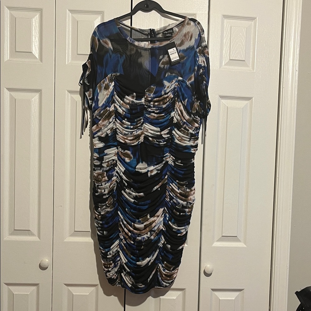 City Chic Multicolor Long Sleeve Dress